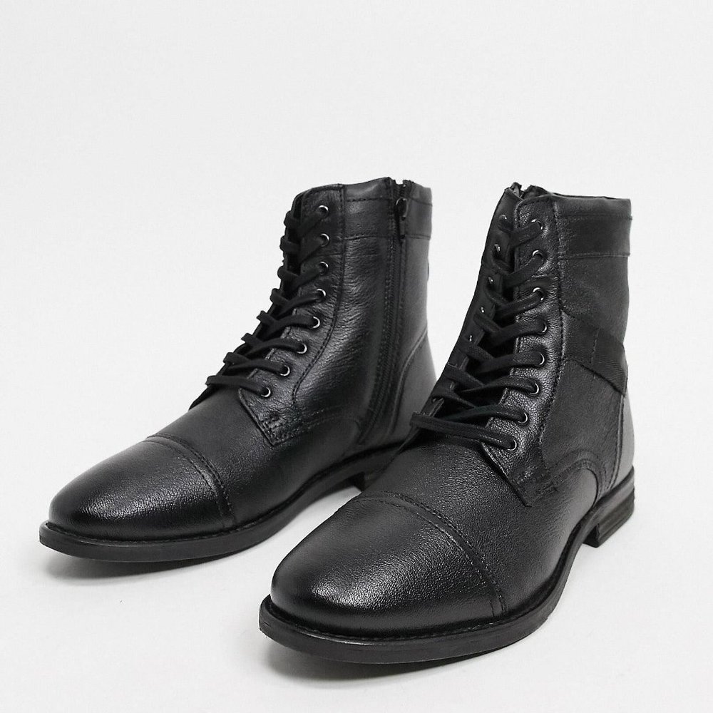 ASOS Lace Up Boots With Shearling Lining (Size 11M)